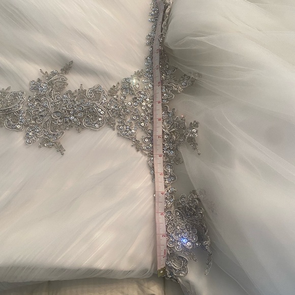 Pnina Tornai White and Silver Wedding Dress